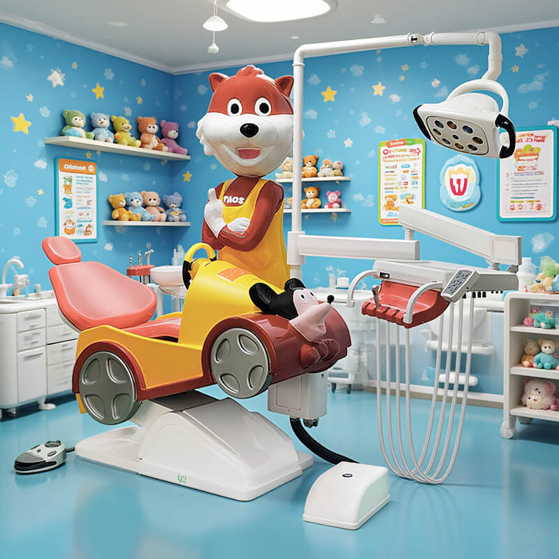 Q2 kids dental chair in clinic.