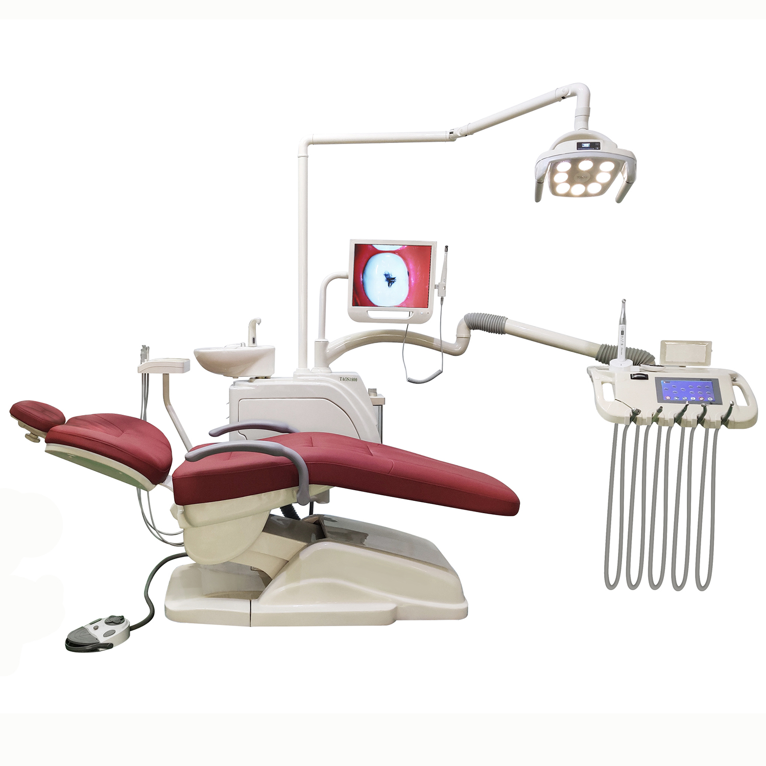 China Cheap Dental Clinic Chair Cost Quotes – Intelligent Touch Screen Control Dental Chair Unit TAOS1800 – Lingchen detail pictures